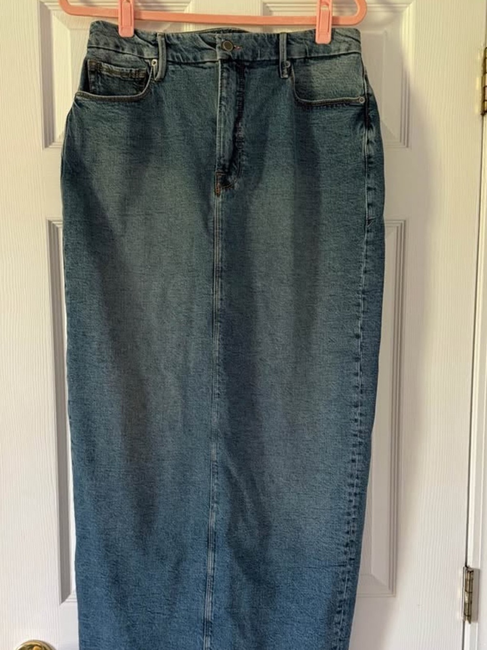 Good American High-Waist Denim Maxi Skirt - Blue